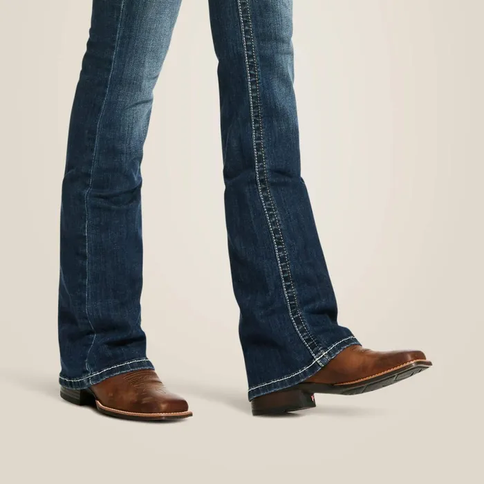 REAL Mid Rise Stretch Entwined Festival Boot Cut Jean Festival Blue Women Ariat Denim REAL Mid Rise Stretch Entwined Festival Boot Cut Jean Festival Blue Women Ariat Denim