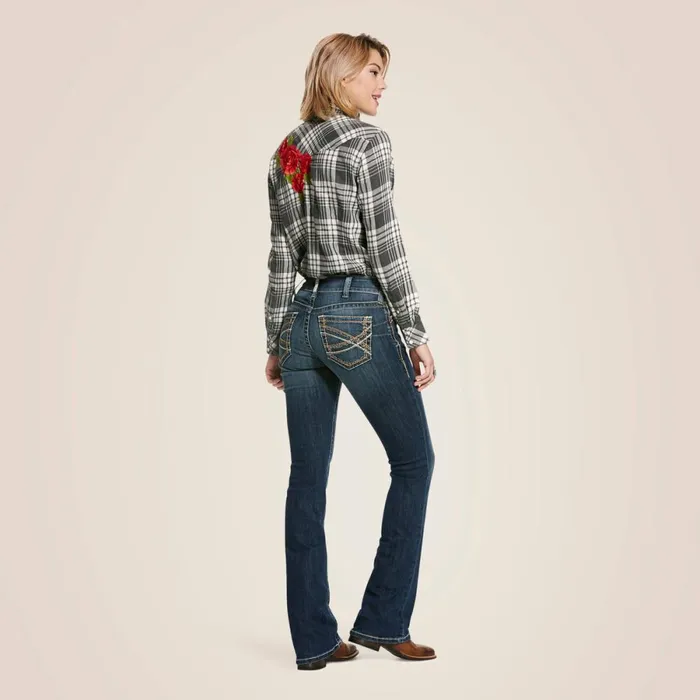 REAL Mid Rise Stretch Entwined Festival Boot Cut Jean Festival Blue Women Ariat Denim REAL Mid Rise Stretch Entwined Festival Boot Cut Jean Festival Blue Women Ariat Denim