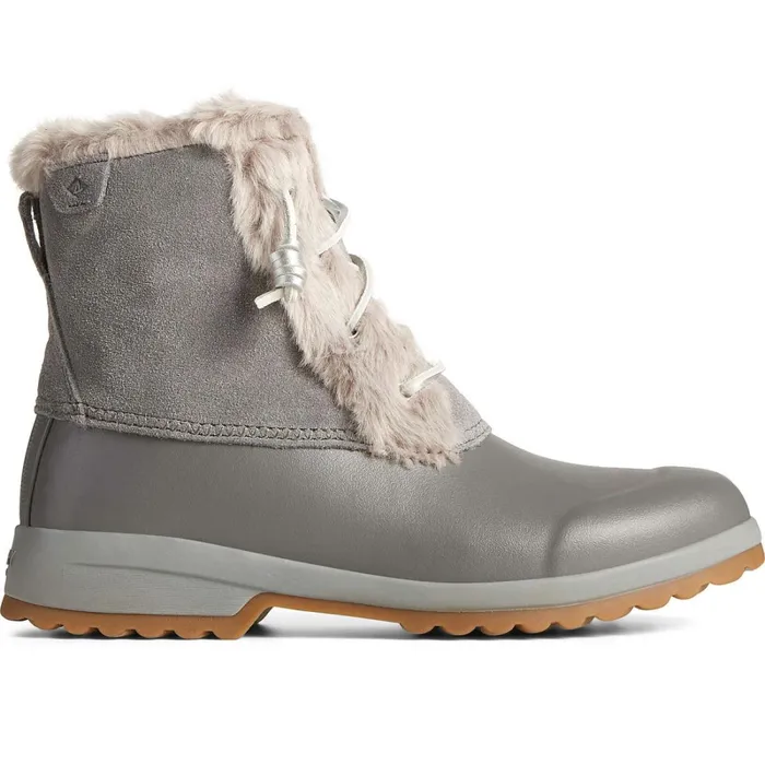 Rain and Duck Boots Women Sperry Maritime Repel Suede Thinsulate Snow Boot Grey
