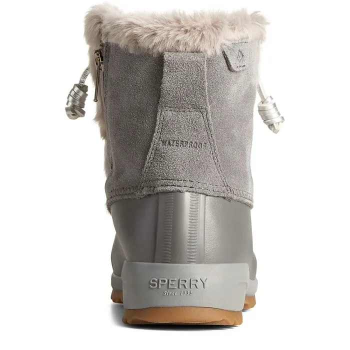 Rain and Duck Boots Women Sperry Maritime Repel Suede Thinsulate Snow Boot Grey