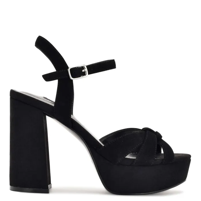 Rast Platform Sandals Black Suede Women Nine West Platforms