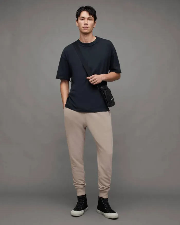 Raven Cuffed Ramskull Slim Fit Sweatpants Stone Taupe Men AllSaints Pants