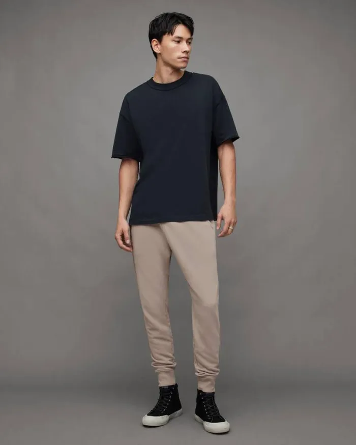 Raven Cuffed Ramskull Slim Fit Sweatpants Stone Taupe Men AllSaints Pants