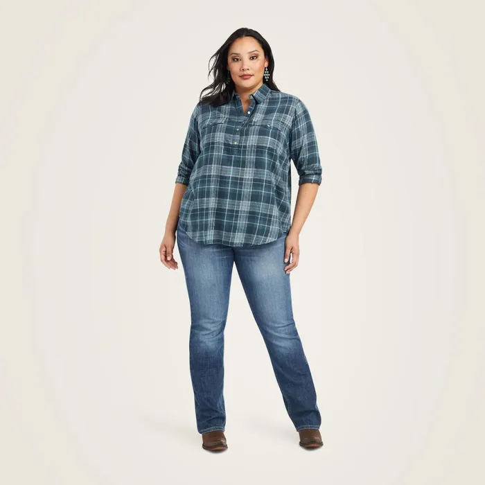 REAL Billie Jean Popover Shirt Lurex Plaid Women Ariat TShirts and Tops REAL Billie Jean Popover Shirt Lurex Plaid Women Ariat TShirts and Tops