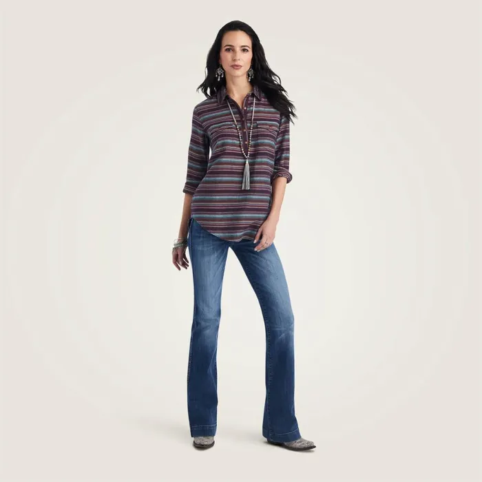 REAL Billie Jean Popover Shirt Roadside Stripe Women Ariat TShirts and Tops REAL Billie Jean Popover Shirt Roadside Stripe Women Ariat TShirts and Tops