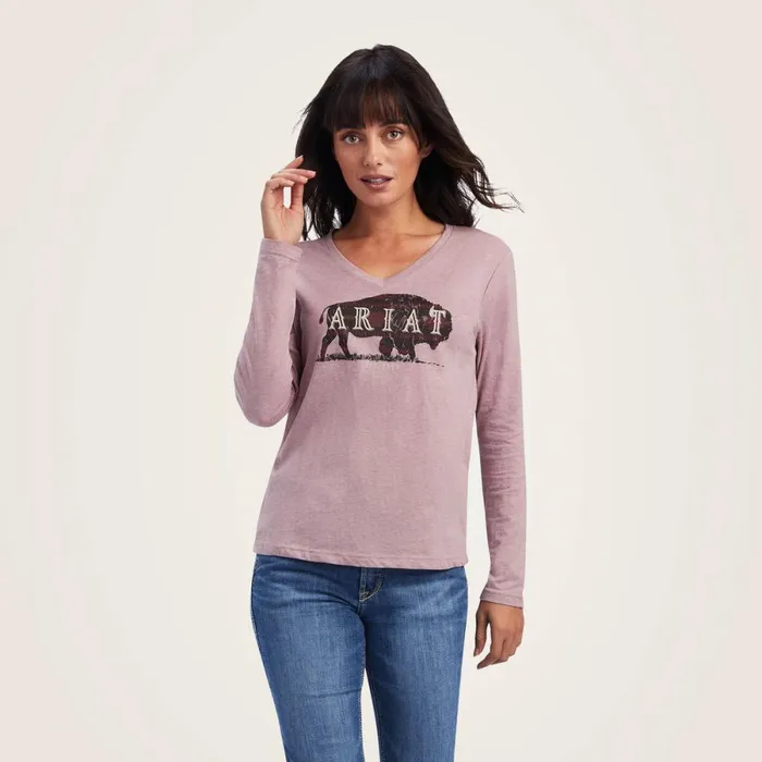 REAL Chest Logo Relaxed Tee Nostalgia Rose Women Ariat TShirts and Tops