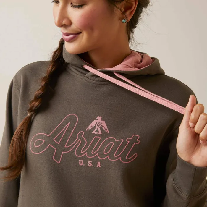 REAL Thunderbird Hoodie Banyan Bark Women Ariat Sweatshirts and Hoodies REAL Thunderbird Hoodie Banyan Bark Women Ariat Sweatshirts and Hoodies