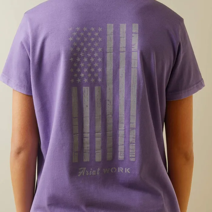 Rebar Cotton Strong American Flag Graphc TShirt Paisley Purple Women Ariat TShirts and Tops Rebar Cotton Strong American Flag Graphc TShirt Paisley Purple Women Ariat TShirts and Tops