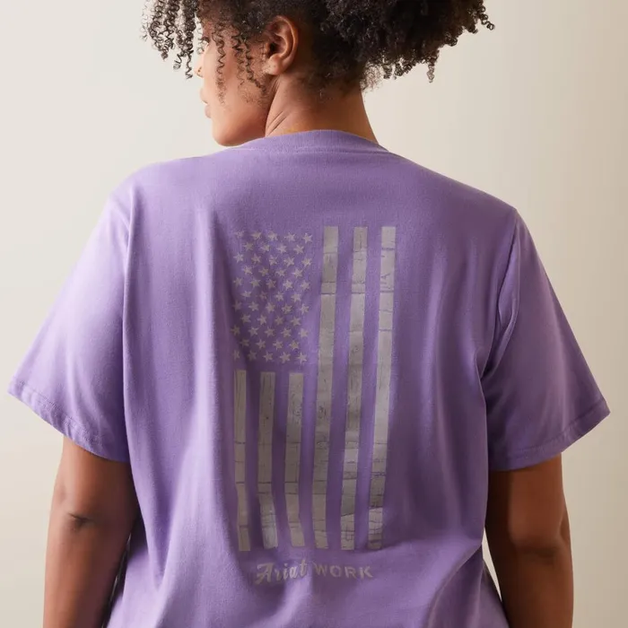 Rebar Cotton Strong American Flag Graphc TShirt Paisley Purple Women Ariat TShirts and Tops Rebar Cotton Strong American Flag Graphc TShirt Paisley Purple Women Ariat TShirts and Tops