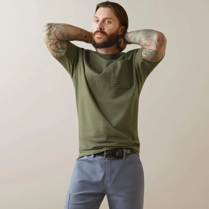 Rebar Cotton Strong American Outdoors TShirt Beetle Men Ariat TShirts and Polos Rebar Cotton Strong American Outdoors TShirt Beetle Men Ariat TShirts and Polos