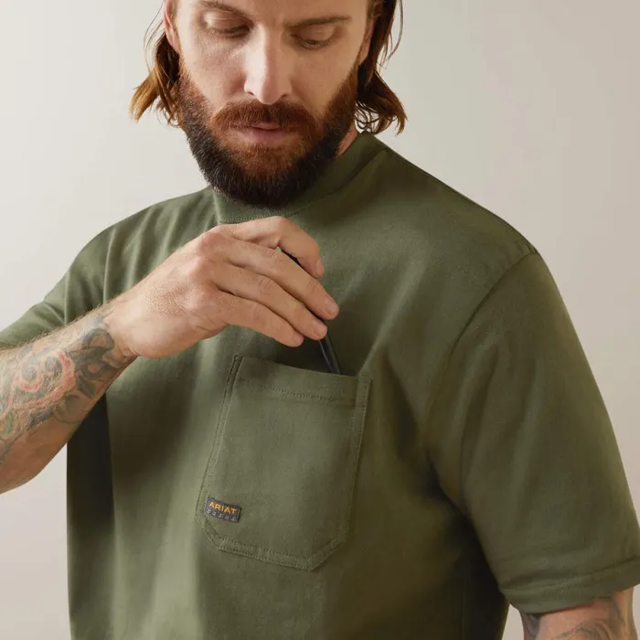Rebar Cotton Strong American Outdoors TShirt Beetle Men Ariat TShirts and Polos Rebar Cotton Strong American Outdoors TShirt Beetle Men Ariat TShirts and Polos