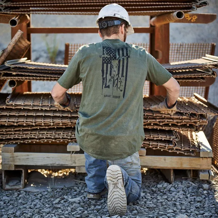 Rebar Cotton Strong American Outdoors TShirt Beetle Men Ariat TShirts and Polos Rebar Cotton Strong American Outdoors TShirt Beetle Men Ariat TShirts and Polos