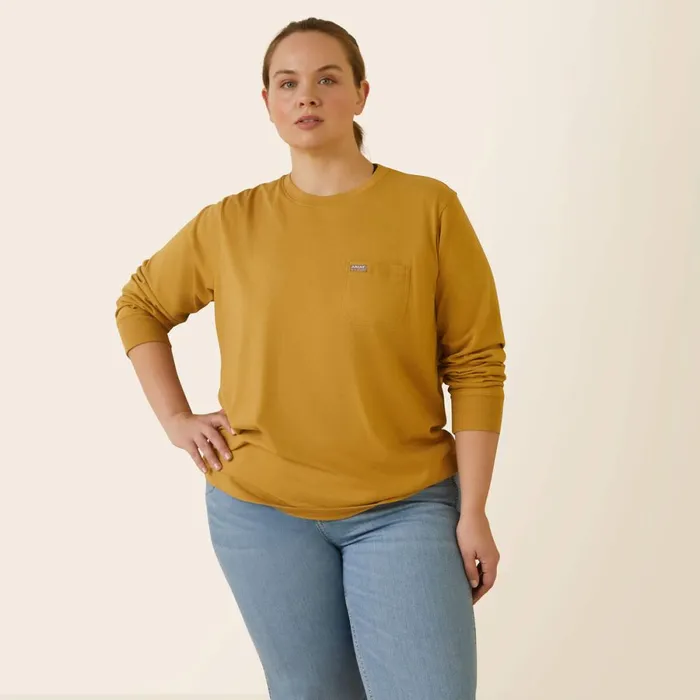Rebar Cotton Strong Arrow Antelope Heather Women Ariat TShirts and Tops Rebar Cotton Strong Arrow Antelope Heather Women Ariat TShirts and Tops
