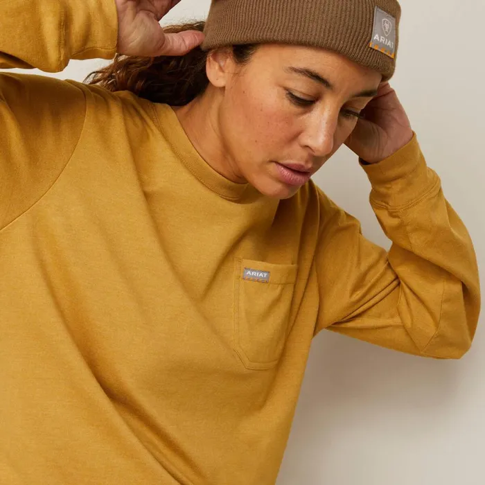 Rebar Cotton Strong Arrow Antelope Heather Women Ariat TShirts and Tops Rebar Cotton Strong Arrow Antelope Heather Women Ariat TShirts and Tops