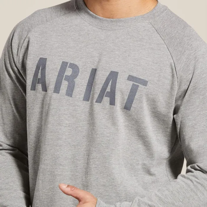 Rebar Cotton Strong Block TShirt Heather Grey Men Ariat TShirts and Polos Rebar Cotton Strong Block TShirt Heather Grey Men Ariat TShirts and Polos