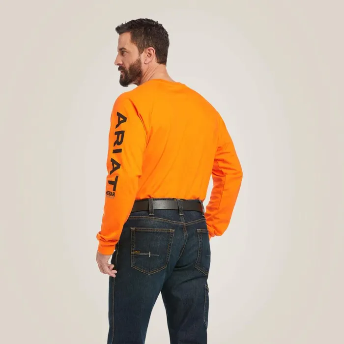 Rebar Cotton Strong Graphic Safety Orangeblack Men Ariat TShirts and Polos Rebar Cotton Strong Graphic Safety Orangeblack Men Ariat TShirts and Polos