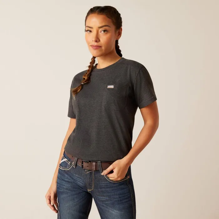 Rebar Cotton Strong HQ Charcoal Heather Women Ariat TShirts and Tops