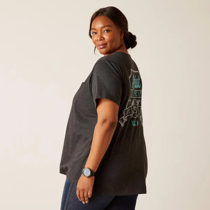 Rebar Cotton Strong HQ Charcoal Heather Women Ariat TShirts and Tops Rebar Cotton Strong HQ Charcoal Heather Women Ariat TShirts and Tops