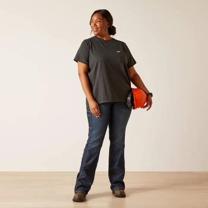 Rebar Cotton Strong HQ Charcoal Heather Women Ariat TShirts and Tops Rebar Cotton Strong HQ Charcoal Heather Women Ariat TShirts and Tops