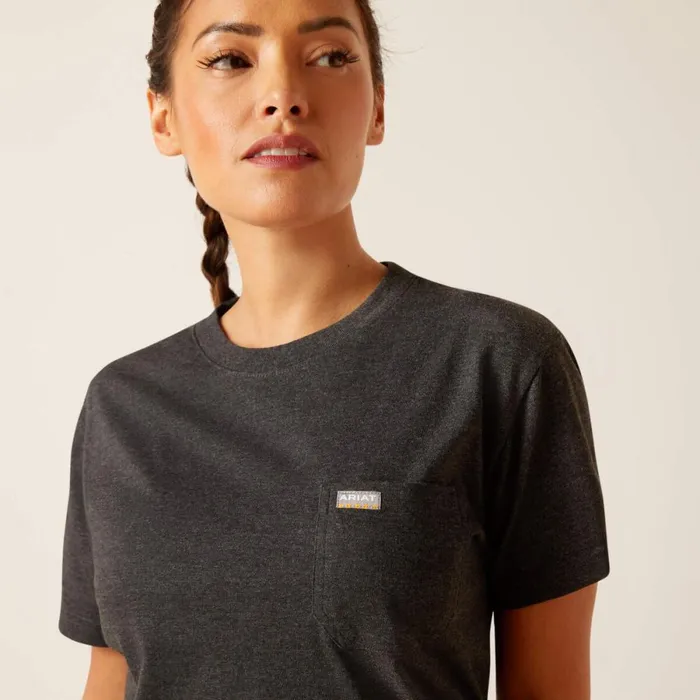 Rebar Cotton Strong HQ Charcoal Heather Women Ariat TShirts and Tops Rebar Cotton Strong HQ Charcoal Heather Women Ariat TShirts and Tops