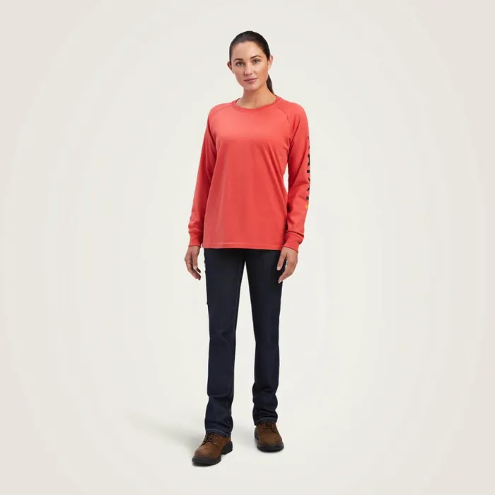 Rebar Cotton Strong Logo Graphic Baked Apple Mood Indigo Women Ariat TShirts and Tops