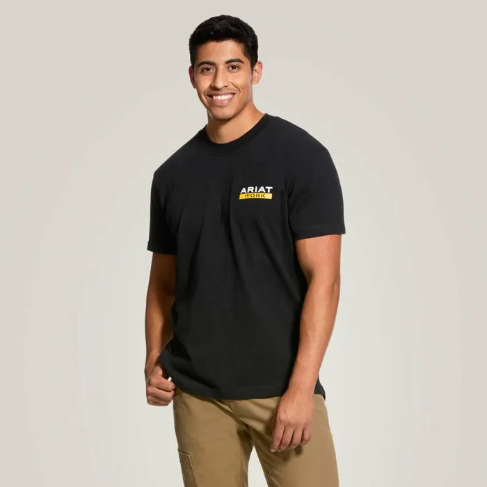 Rebar Cotton Strong Roughneck Graphic TShirt Black Men Ariat TShirts and Polos Rebar Cotton Strong Roughneck Graphic TShirt Black Men Ariat TShirts and Polos