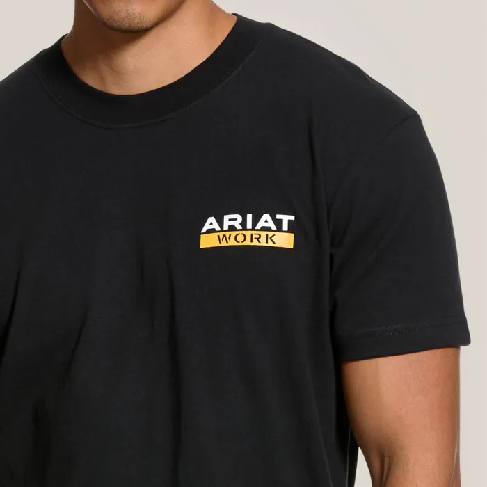 Rebar Cotton Strong Roughneck Graphic TShirt Black Men Ariat TShirts and Polos Rebar Cotton Strong Roughneck Graphic TShirt Black Men Ariat TShirts and Polos