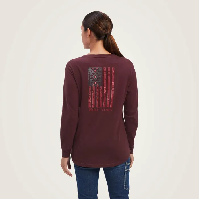 Rebar Cotton Strong SouthWest Graphic TShirt Decadent Chocolate Women Ariat TShirts and Tops