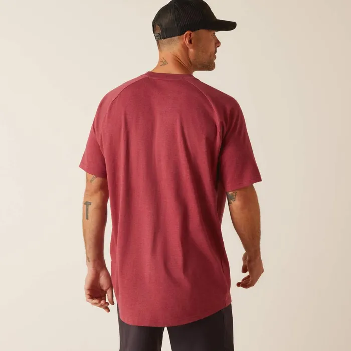 Rebar Cotton Strong TShirt Roan Rouge Heather Men Ariat TShirts and Polos Rebar Cotton Strong TShirt Roan Rouge Heather Men Ariat TShirts and Polos
