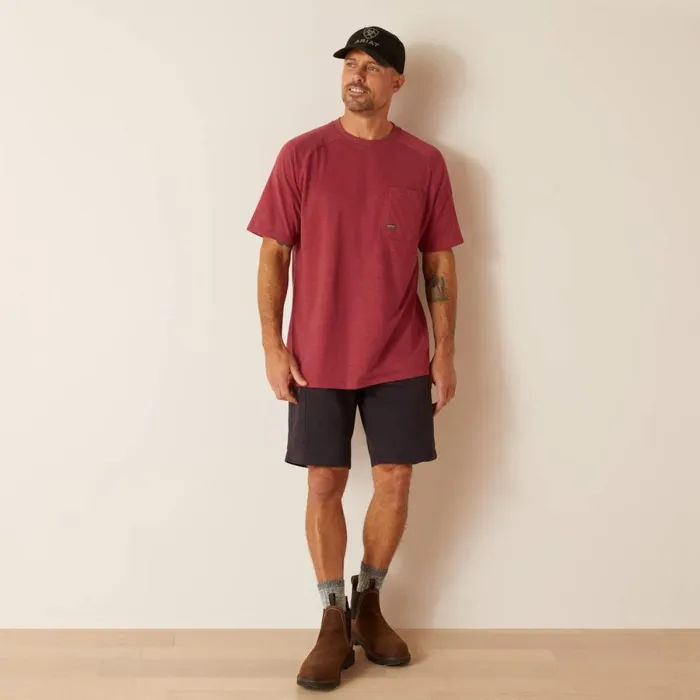 Rebar Cotton Strong TShirt Roan Rouge Heather Men Ariat TShirts and Polos Rebar Cotton Strong TShirt Roan Rouge Heather Men Ariat TShirts and Polos