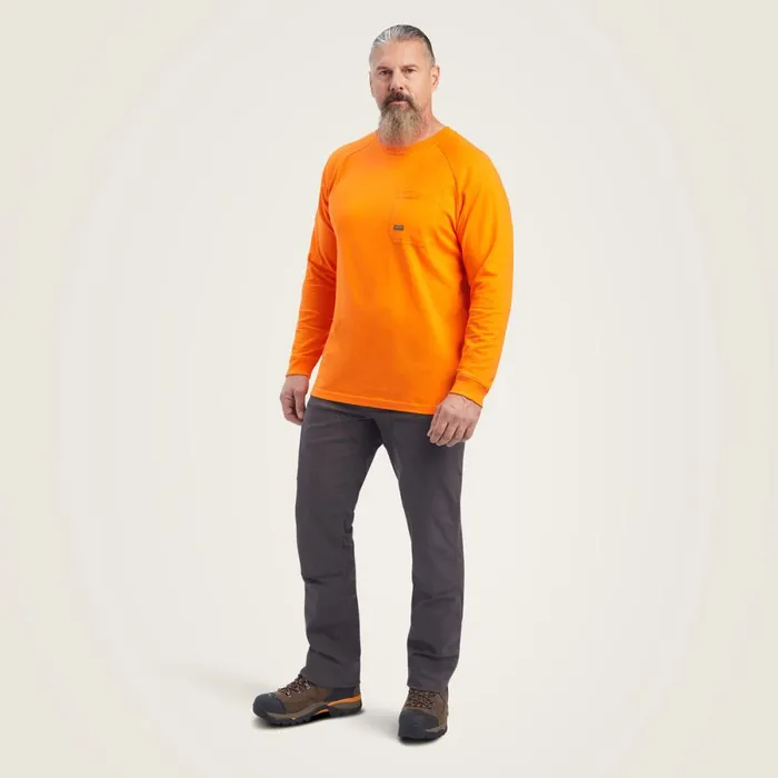 Rebar Cotton Strong TShirt Safety Orange Men Ariat TShirts and Polos Rebar Cotton Strong TShirt Safety Orange Men Ariat TShirts and Polos