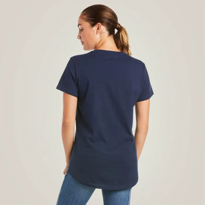 Rebar Cotton Strong VNeck TShirt Navy Women Ariat TShirts and Tops