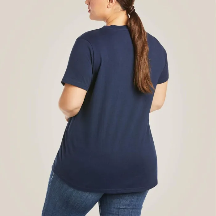 Rebar Cotton Strong VNeck TShirt Navy Women Ariat TShirts and Tops