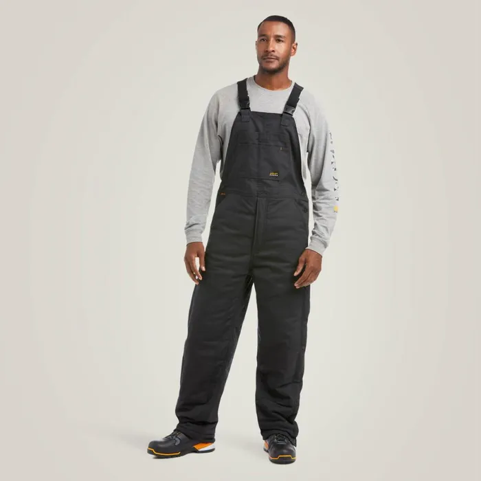 Rebar DuraCanvas Stretch Insulated Bib Black Men Ariat Pants and Shorts