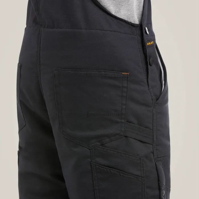 Rebar DuraCanvas Stretch Insulated Bib Black Men Ariat Pants and Shorts Rebar DuraCanvas Stretch Insulated Bib Black Men Ariat Pants and Shorts
