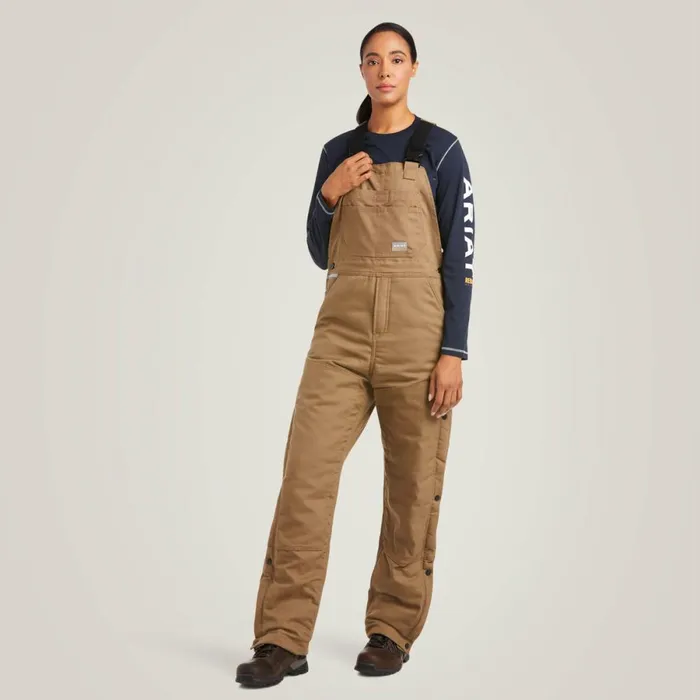 Rebar DuraCanvas Stretch Insulated Bib Field Khaki Women Ariat Pants and Shorts