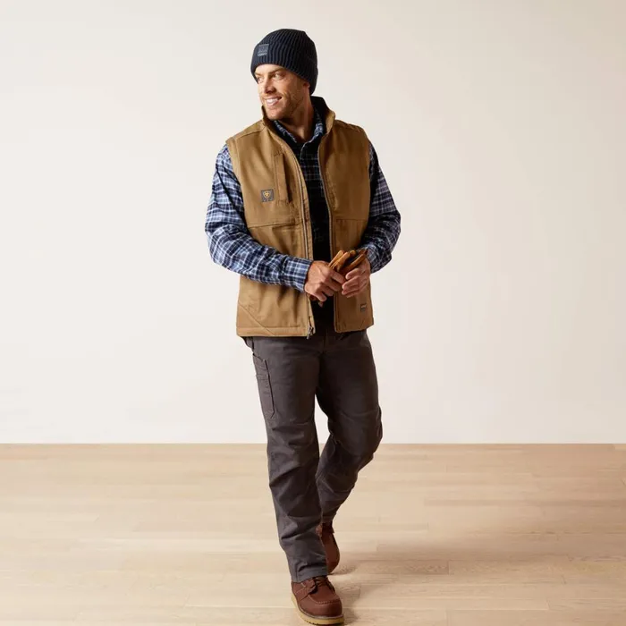 Rebar DuraCanvas Vest Field Khaki Men Ariat Jackets and Vests Rebar DuraCanvas Vest Field Khaki Men Ariat Jackets and Vests