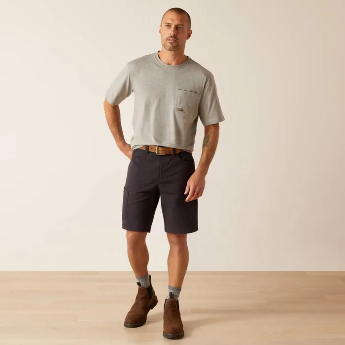Rebar DuraStretch Made Tough 10034 Short Charcoal Men Ariat Pants and Shorts Rebar DuraStretch Made Tough 10034 Short Charcoal Men Ariat Pants and Shorts