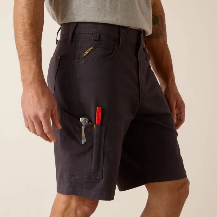 Rebar DuraStretch Made Tough 10034 Short Charcoal Men Ariat Pants and Shorts Rebar DuraStretch Made Tough 10034 Short Charcoal Men Ariat Pants and Shorts