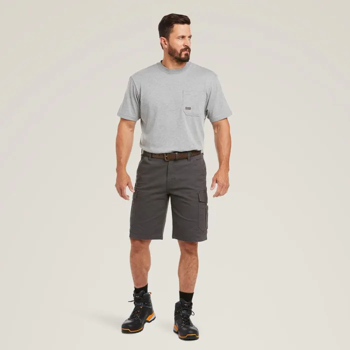 Rebar DuraStretch Made Tough Cargo 11034 Short Rebar Grey Men Ariat Pants and Shorts Rebar DuraStretch Made Tough Cargo 11034 Short Rebar Grey Men Ariat Pants and Shorts