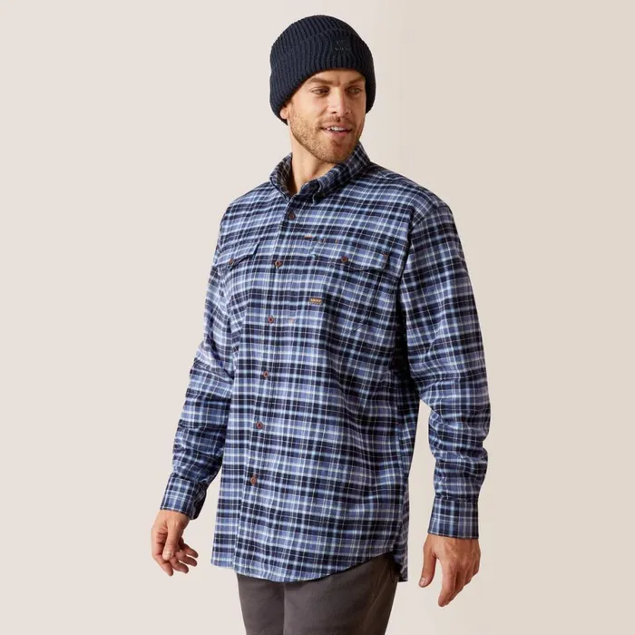 Rebar Flannel DuraStretch Work Shirt Allure Plaid Men Ariat Button Down Shirts