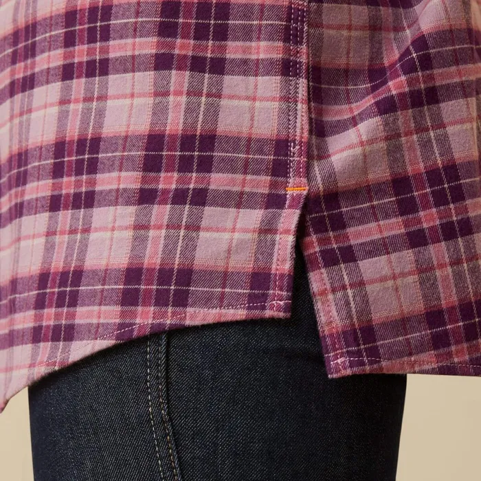 Rebar Flannel DuraStretch Work Shirt Potent Purple Plaid Women Ariat TShirts and Tops