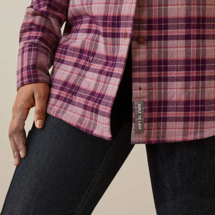 Rebar Flannel DuraStretch Work Shirt Potent Purple Plaid Women Ariat TShirts and Tops