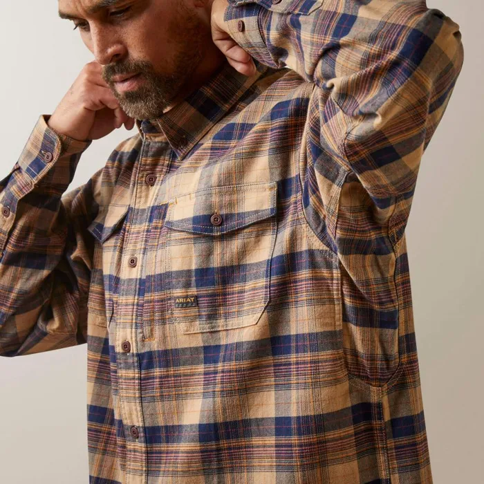 Rebar Flannel DuraStretch Work Shirt Tiger039s Eye Plaid Men Ariat Button Down Shirts Rebar Flannel DuraStretch Work Shirt Tiger039s Eye Plaid Men Ariat Button Down Shirts