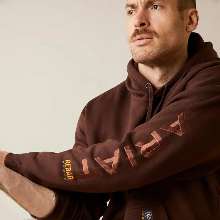 Rebar Graphic Hoodie Coffee Bean Caramel Cafe Men Ariat Sweatshirts and Hoodies Rebar Graphic Hoodie Coffee Bean Caramel Cafe Men Ariat Sweatshirts and Hoodies