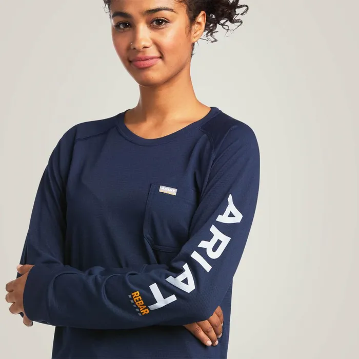 Rebar Heat Fighter TShirt Navy Eclipse Women Ariat TShirts and Tops Rebar Heat Fighter TShirt Navy Eclipse Women Ariat TShirts and Tops