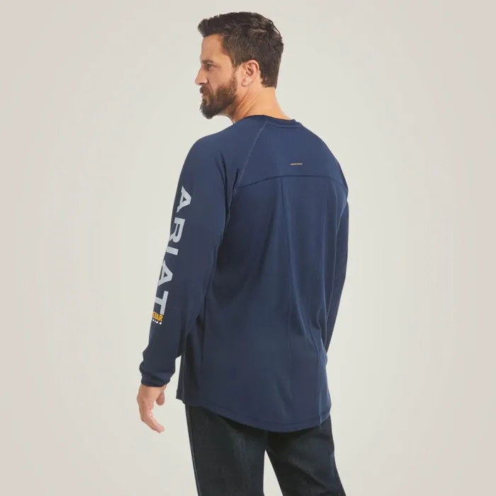 Rebar Heat Fighter TShirt Navy Men Ariat TShirts and Polos Rebar Heat Fighter TShirt Navy Men Ariat TShirts and Polos