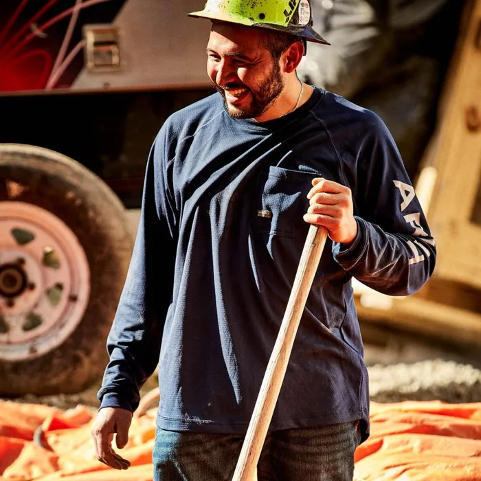 Rebar Heat Fighter TShirt Navy Men Ariat TShirts and Polos Rebar Heat Fighter TShirt Navy Men Ariat TShirts and Polos