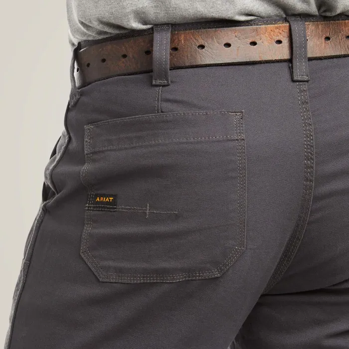 Rebar M4 Low Rise DuraStretch Made Tough Double Front Stackable Straight Leg Pant Rebar Grey Men Ariat Pants and Shorts Rebar M4 Low Rise DuraStretch Made Tough Double Front Stackable Straight Leg Pant Rebar Grey Men Ariat Pants and Shorts