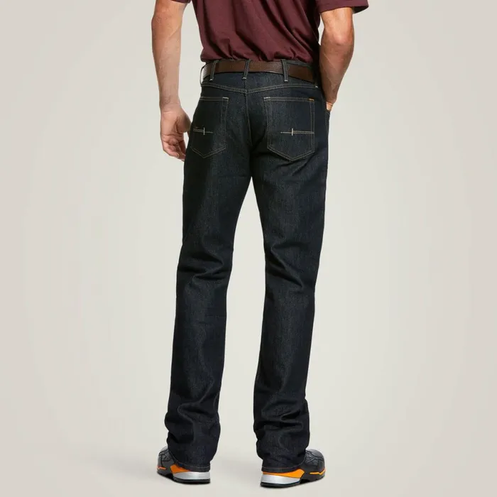 Rebar M4 Relaxed DuraStretch Basic FlannelLined Boot Cut Jean Rinse Men Ariat Denim